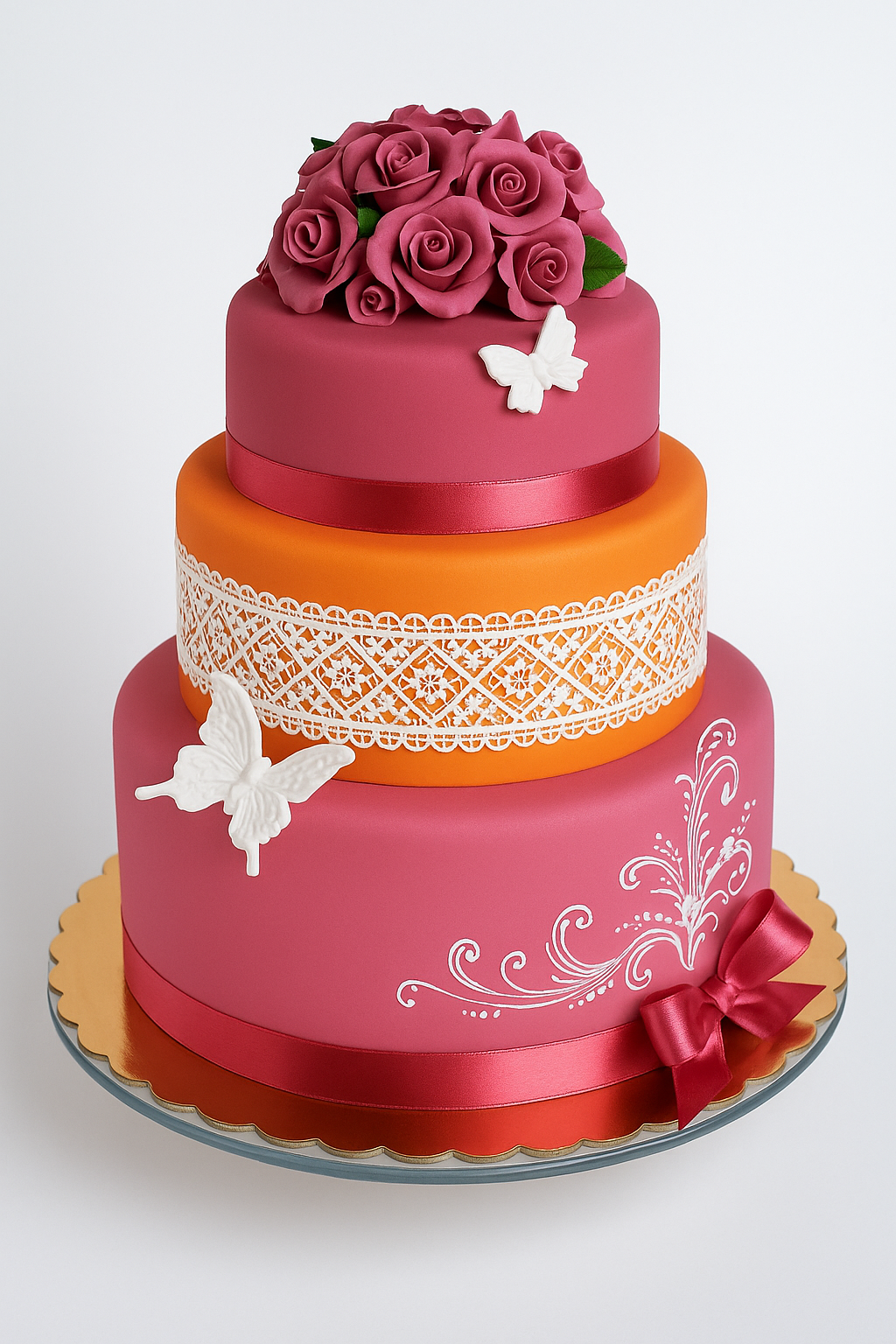 Rose Royale Fondant Celebration Cake