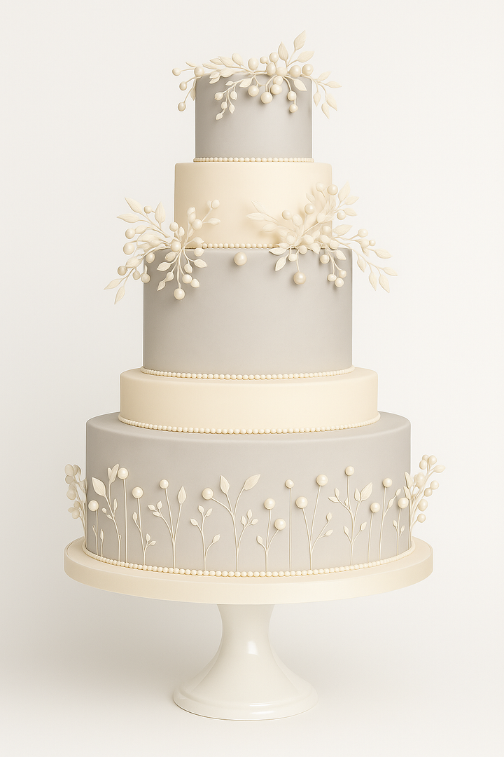 Ivory Blossom Elegance Combination Cake
