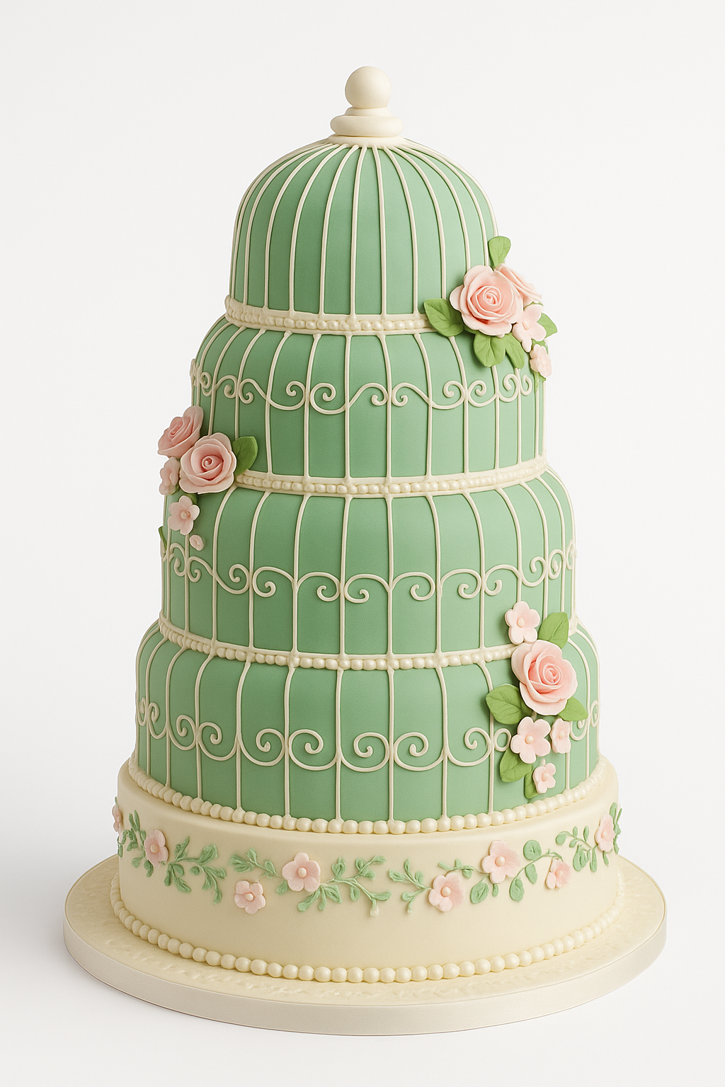 Garden Pavilion Tiered Fondant Cake