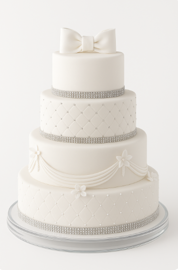 Ivory Bow Royale Combination Cake