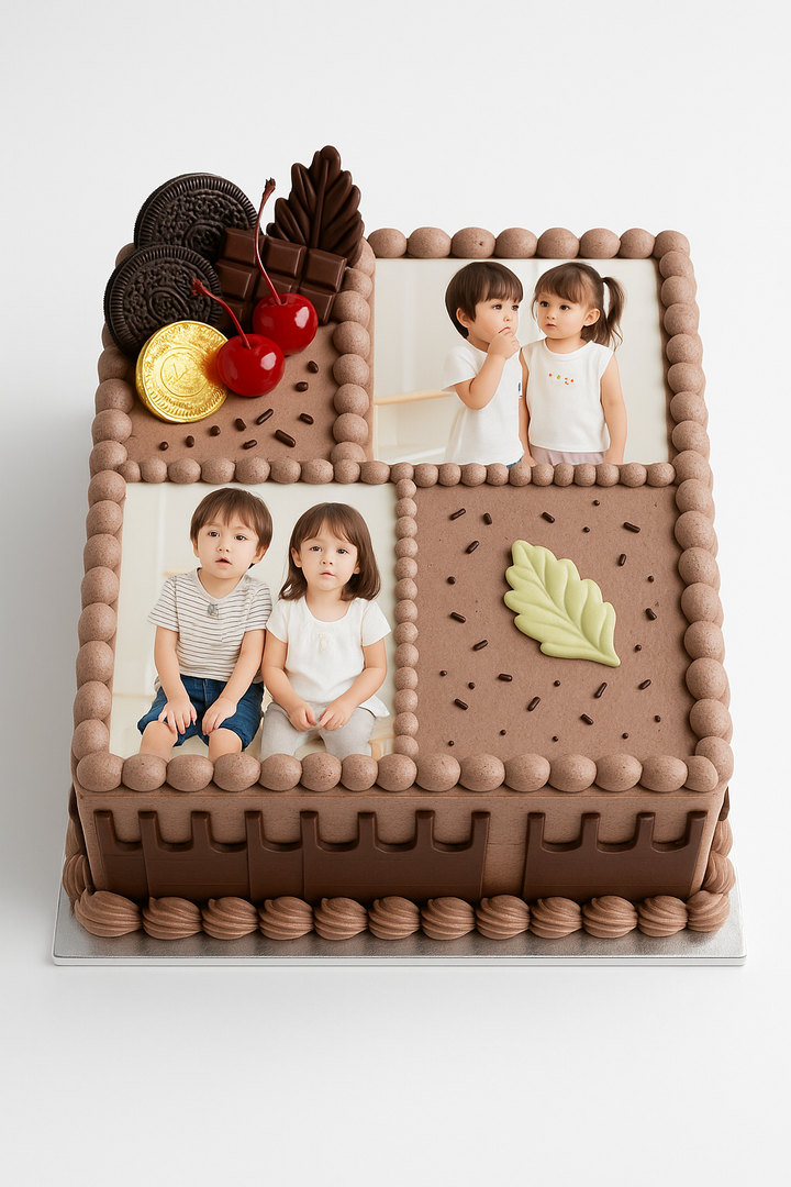 Personalised Chocolate Photo Cream Cake