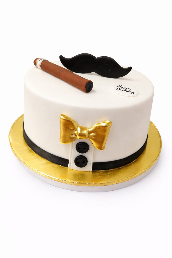 Gentleman Moustache Fondant Cake