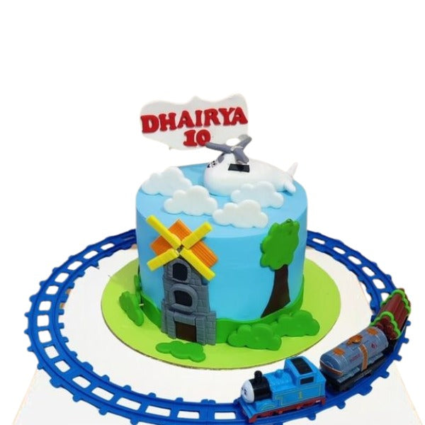 Little Explorer Train Track Cake