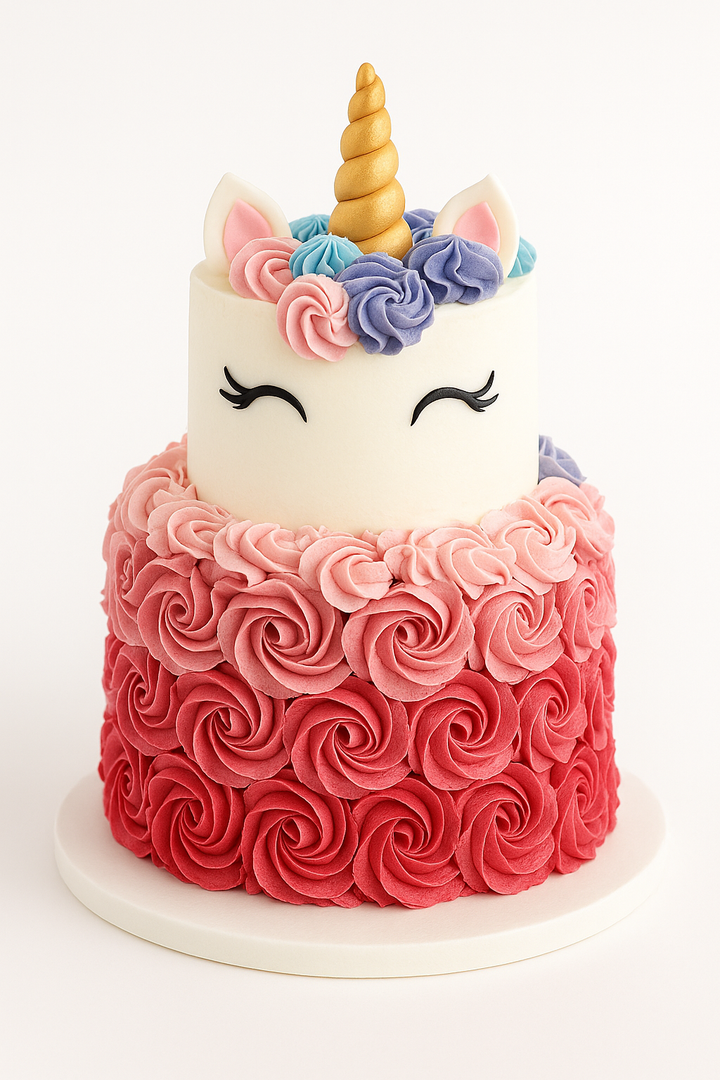Rosette Mane Unicorn Combination Cake