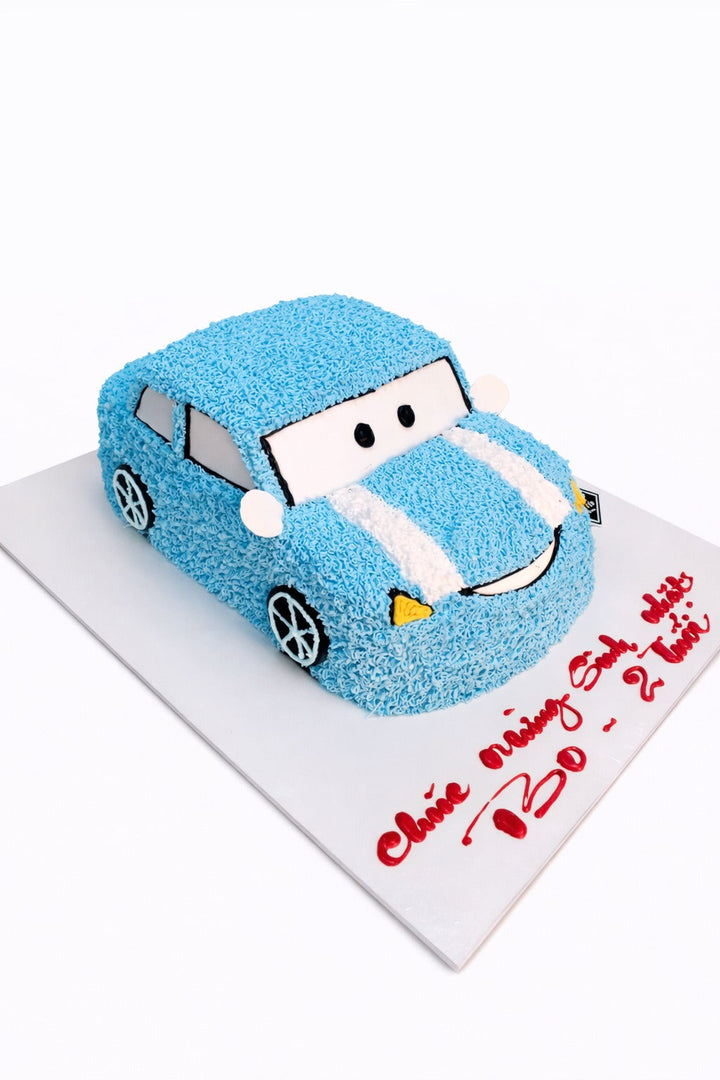 Smiley Racer Car Cream Cake